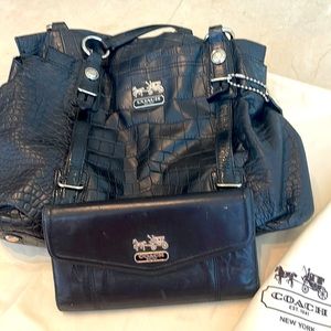 Coach Mia embossed Croc  Carryall  plus Wallet
